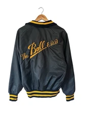 Vintage Chain Stitched Softball Jacket Men’s Medium Black The Ball & D.D. Nylon