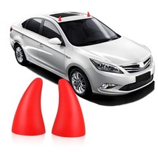 2PCS Car 3D Devil Horns Sticker, Car Roof Decoration, Self-Adhesive Auto Red
