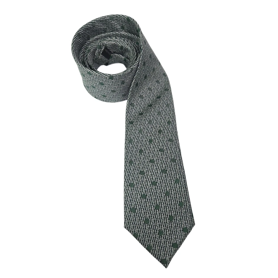 Corbata EGARA 100 % seda verde punto para hombre formal negocios informal Foto 3 de 4