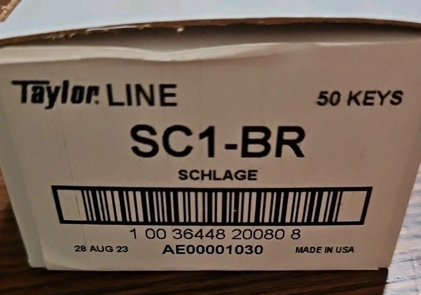 *Taylor Line SC1-BR, KEY Blanks 50 Pack
