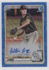 2020 Bowman Draft Chrome Picks Blue Wave Refractor 109/150 Justin Lange Auto 7m3