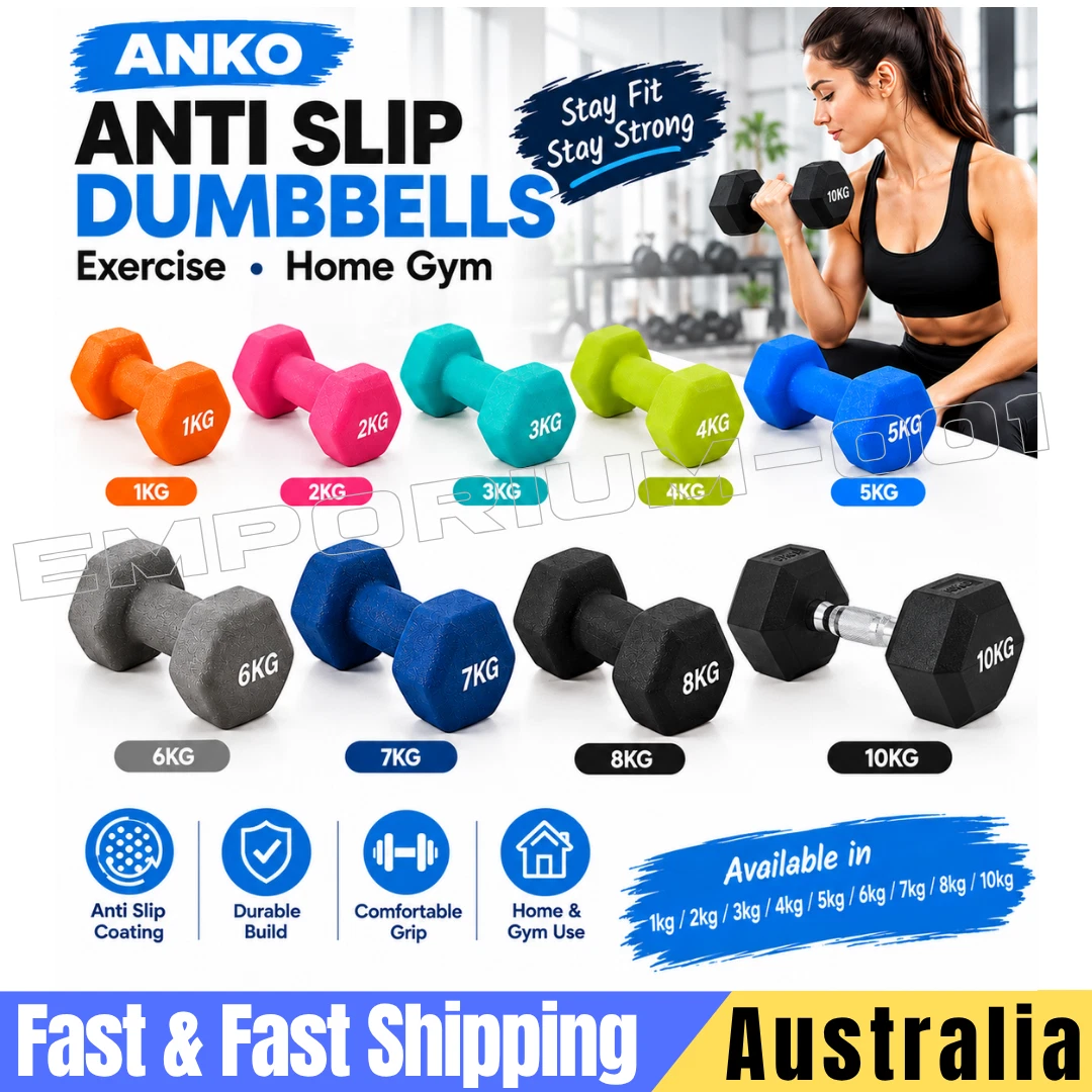 Anko Anti Slip Dumbbells Exercise Home Gym Weightlifting Dumbbell Yoga Fitness