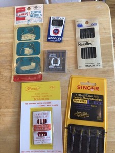 Vtg lot different Sewing Needles,machine,curved, Tapestry,Dritz, Sears,Singer