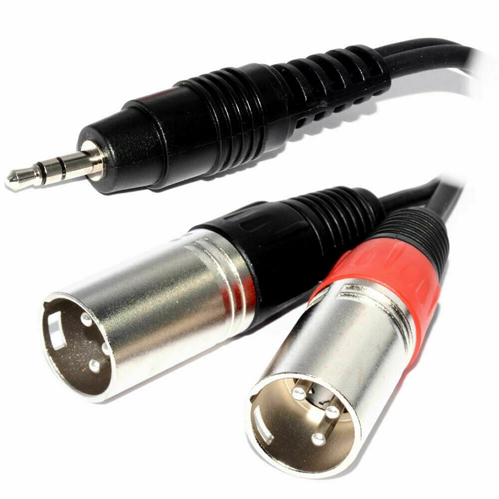 1m Pulse 3.5mm Jack Plug to 2 x XLR Plugs PC to Mixer