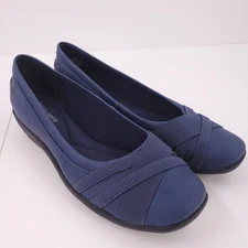 Easy Spirit Acasia Dark Blue 400 Slip-On Ballet Flats Loafers Shoes Womens 8.5 W