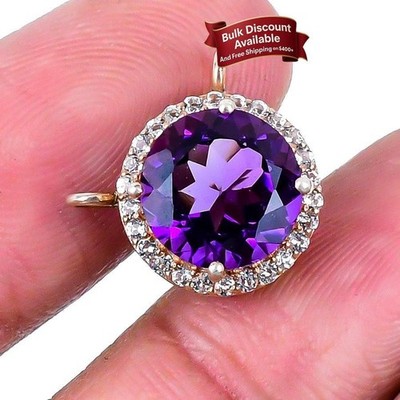 Rosa Amethyst Stein Geburtstag Ethno Handwerker Mutter Anhänger 925 Sterling Silber