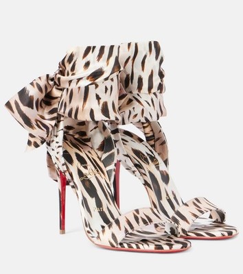 Christian Louboutin SANDALE DU DESERT Gigi Leopard Tie Bow Heel