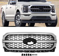 Iconic Silver Front Grill Compatible with Ford F150 Platinum Style 2021 2022 202