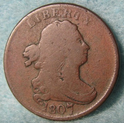 1807 Draped Bust Half Cent ~ Old US Coin #591