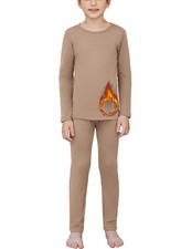 Long Johns Thermal Underwear for Boy Fleece Lined Base Layer Set for Cold Wea...