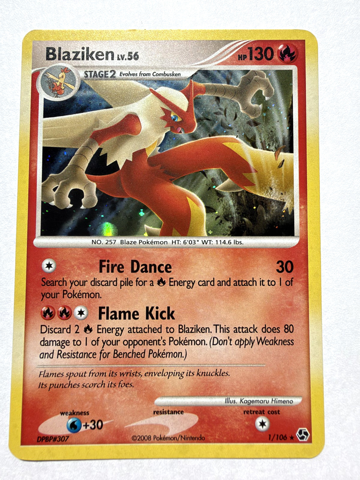 2008 Pokemon Blaziken LV.56 Holo Diamond & Pearl - Great Encounters 1/106