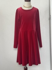 The Children  s Place Girls Red Velvet Dress Fit Flare Holiday Christmas 10 12
