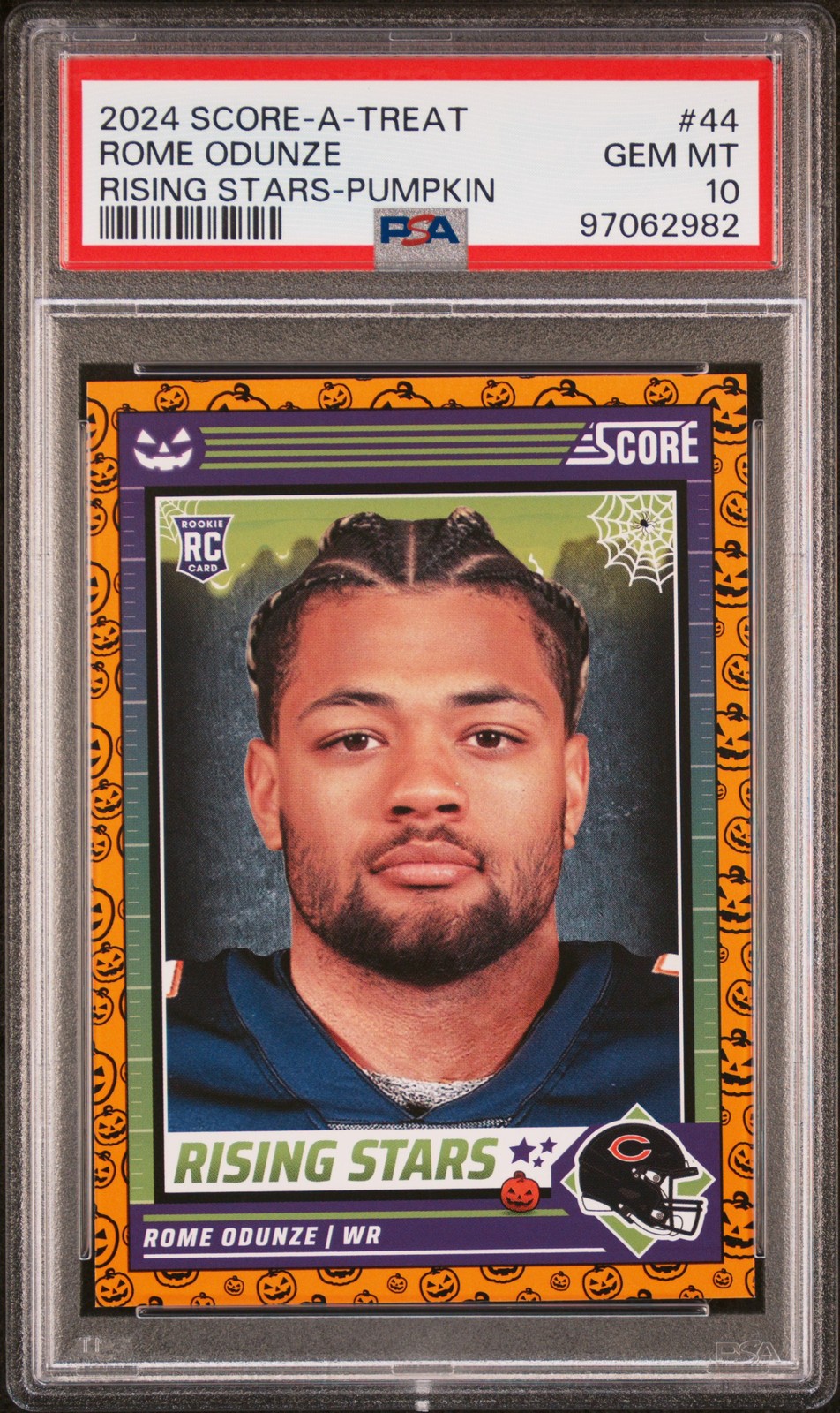 2024 PANINI SCORE-A-TREAT RISING STARS PUMPKIN #44 ROME ODUNZE PSA 10