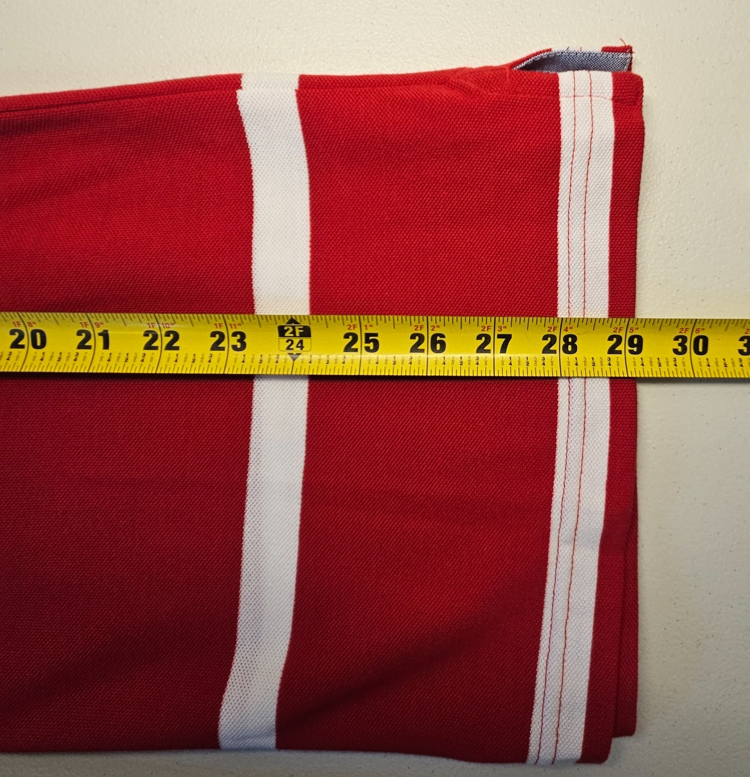 Tommy Hilfiger Red White Striped Polo Shirt Men’s Medium Essential Preppy image 7