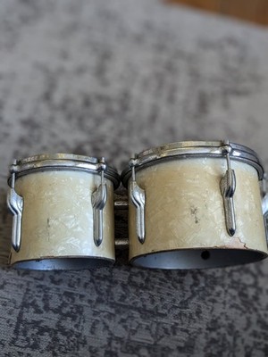 Vintage Premier Bongos, 50er, 60er White Pearl UK made, guter Zustand für das Alter