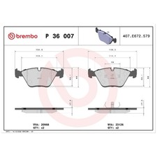 Brembo Bremsbelag-Satz Bremsklötze vorne P36007 20968 23126 JLM1829 | 893353