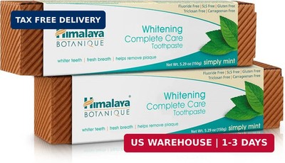 Himalaya Botanique Whitening Complete Care Toothpaste Mint, 5.29 oz, 2 Pack