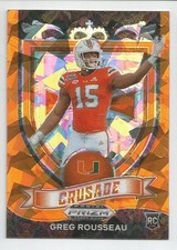 2021 Panini Prizm Draft Picks Orange Ice Greg Rousseau Rookie Crusade Hurricanes