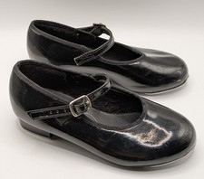 Girls Tap Shoes Black Mary Jane Strap Revolution Dancewear Size 13CH