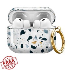 AKPHN AirPods Pro 3 Case 2025 Women Marble Stone Shockproof Cover Buckle