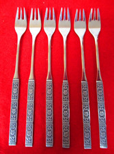 ONEIDA Ltd SPANISH COURT Set of 6 Cocktail Forks Stainless 1881 Rogers 6 1/8"