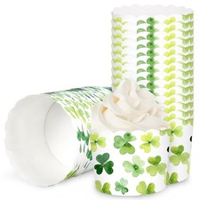 100Pcs St. Patrick's Day Paper Baking Cups Cupcake Wrappers Watercolor Green Sha
