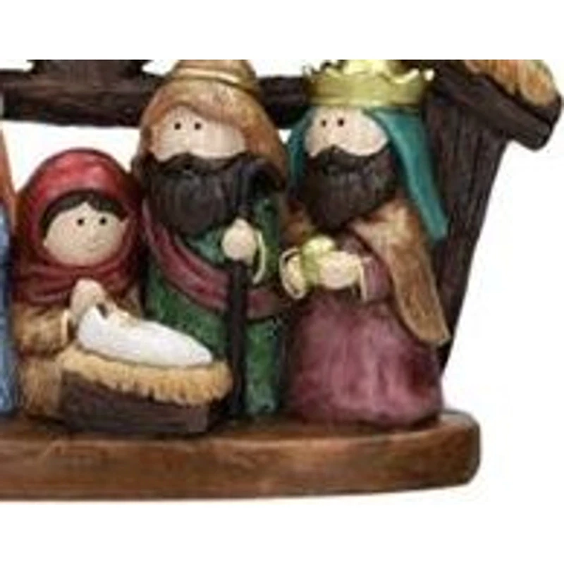 Natività Piccola Presepe in Resina BRANDANI Capanna Sacra Famiglia 21 cm Natale, fotografia 7 di 9