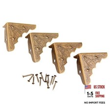 Antique Bronze Furniture Corner Protectors - 1.26"x1.26"x0.43" Retro 16Pcs