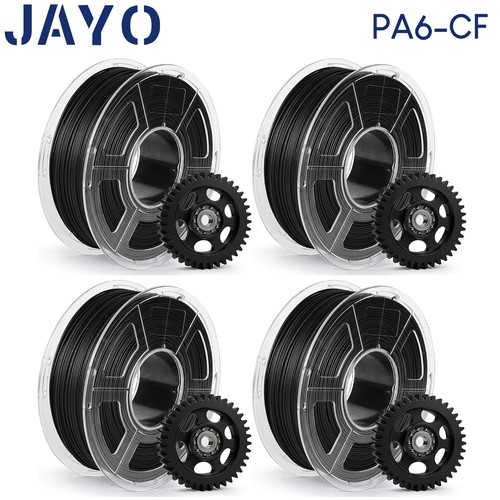 JAYO 4*1KG Black PA6-CF Nylon Carbon Fiber Filament 1.75mm High Strength 209°C
