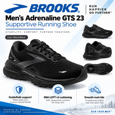 Brooks Adrenaline GTS 23 Black Ebony-Multiple sizes