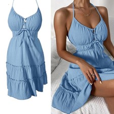Sexy Damenkleid Sommer rückenfrei gerafftes ...