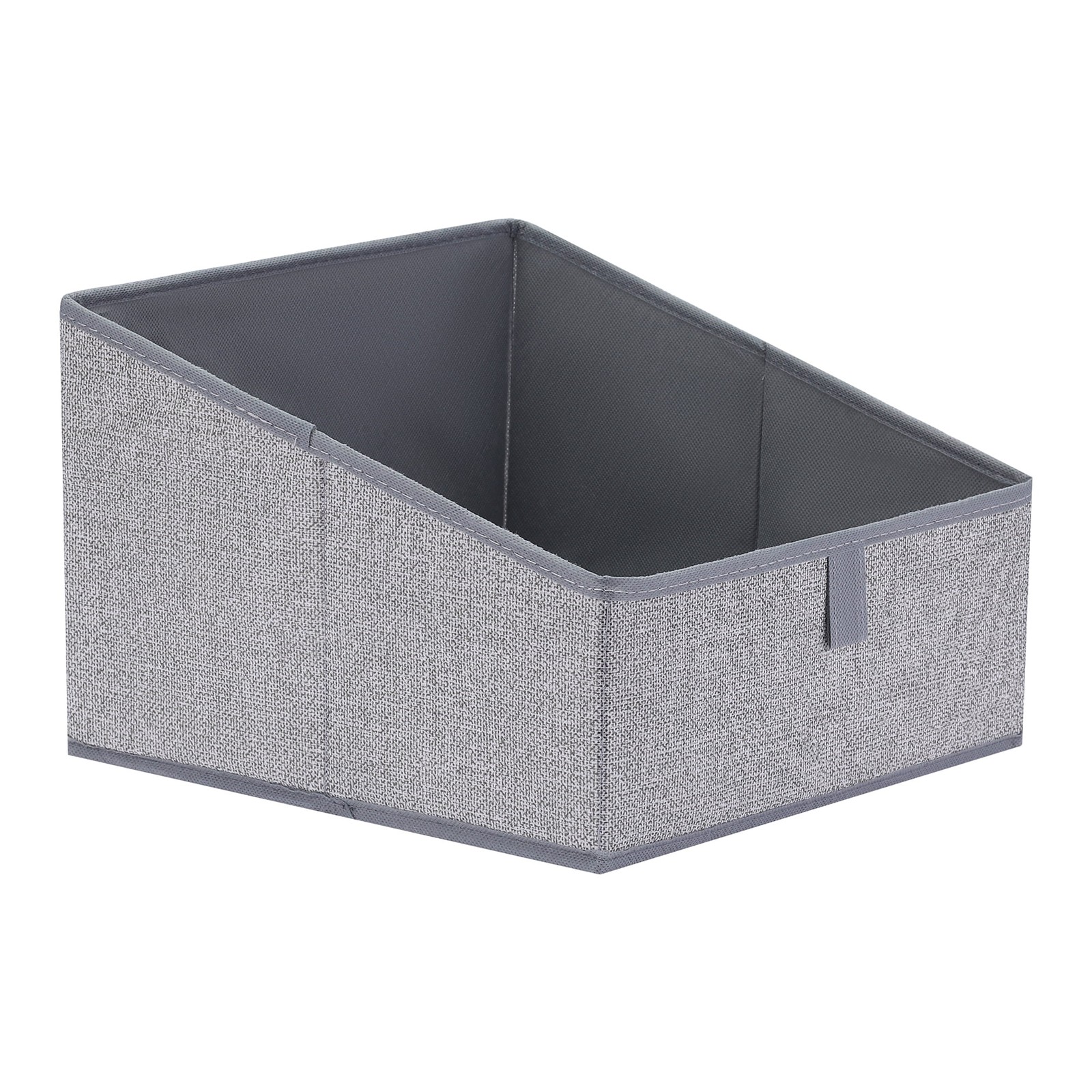 Grey Trapezoidal Storage Bin Cube with Sturdy Handles  