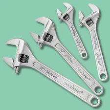 4Pcs Adjustable Wrench Set CR-V Steel crescent wrench 6" 8" 10" 12" Laser Scales