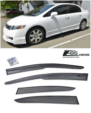 For 06-11 Honda Civic Sedan JDM Mugen II Style Side Window Vents Rain Deflectors