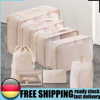 8 Pieces Set Portable Luggage Organizer Suitcase Organizer Bags for Suitcases