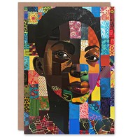 Bunt Patchwork Frau PorträT SchöNheit Geburtstagskarte