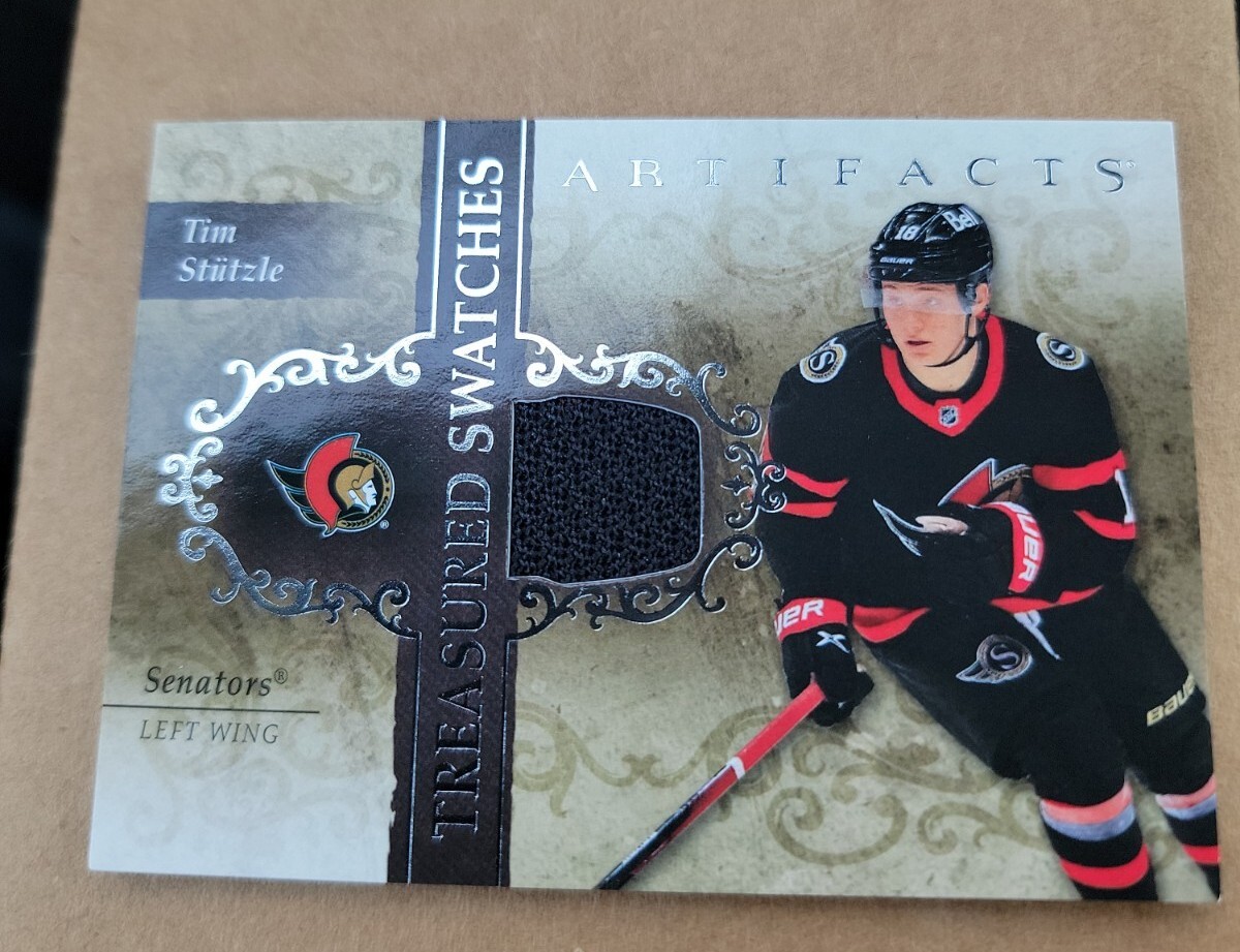 Tim Stutzle #TS-TS Hockey Cards 2021 Upper Deck Artifacts Treasured Swatches trading card — raw and PSA graded price guide