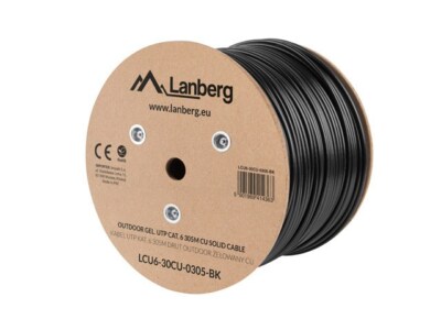 5901969414370 Lanberg LCU6-30CU-0305-BK Netzwerkkabel Schwarz 305 m Cat.6 U/UTP 
