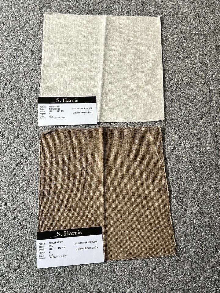Lot of 9 Fabric Samples Duralee Fabricut S Harris Brown Beige Tan Neutral Crafts - Image 4 of 4