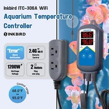 INKBIRD Wired WIFI Temp Controller Aquarium Thermostat ITC-306A Heating 2 Probe
