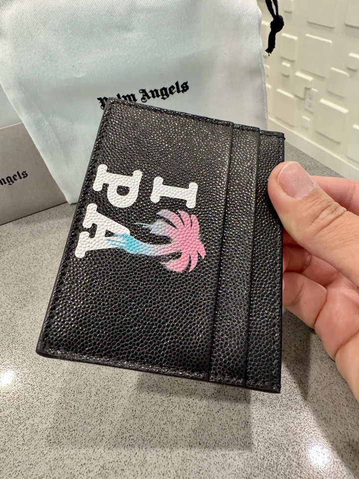 Authentic Palm Angels I Love PA Card Holder in Black Grain Leather Case Sold Out - Изображение 3 из 4