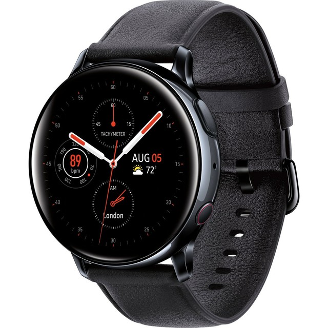 Samsung Galaxy Watch Active 2 SM-R835 40mm Stainless Steel Case with Leather Strap Smartwatch