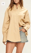 Revolve SER.O.YA Top Womens Size XS Croissant Mel Button Down Tie Open Back