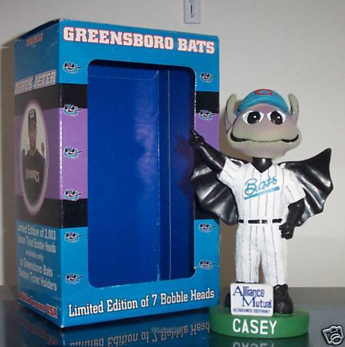 Bats Greensboro Casey the Bat 0 bobble MascotYankees Niguel