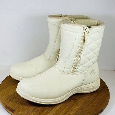 Totes Women s Quilted Snow Boots Size 8M Ivory