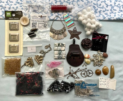 New and used Beads, accents, pendants, magnets and stones clasps