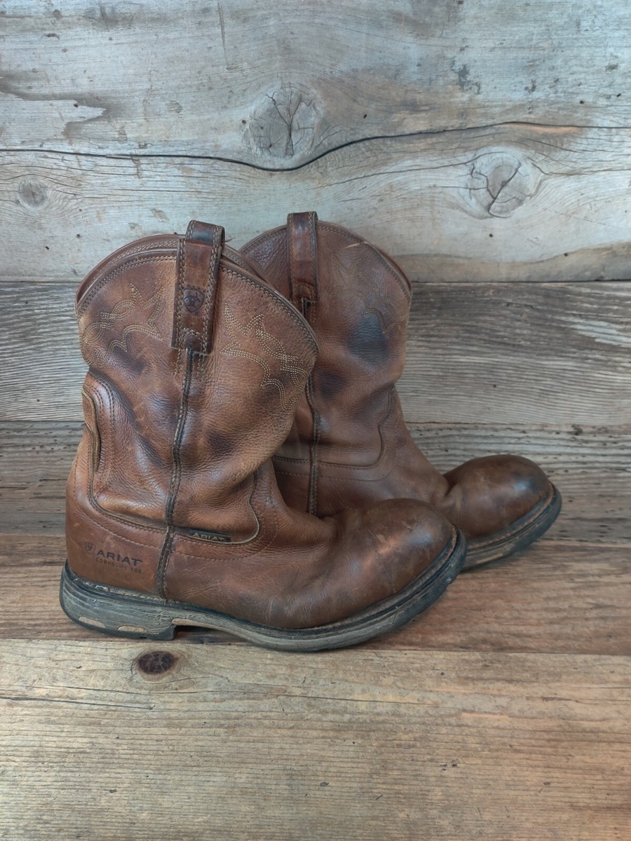 ARIAT WORKHOG MENS STEEL TOE LEATHER WESTERN WORK BOOTS sz  display picture 3