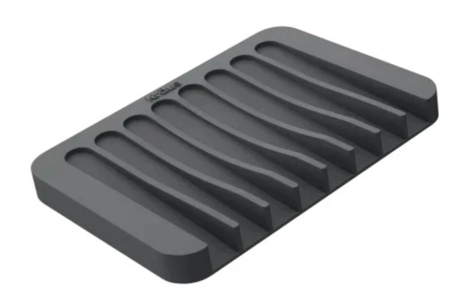 Kraus KDM-05DG, Jabonera/Soporte Esponja Silicona Autodrenante, Gris Oscuro Foto 2 de 4