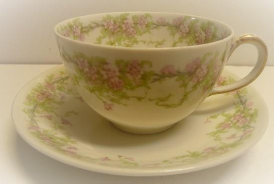 1900 -1941CH.FIELD HAVILAND LIMOGES SET -CUP&SAUCER Floral Garland