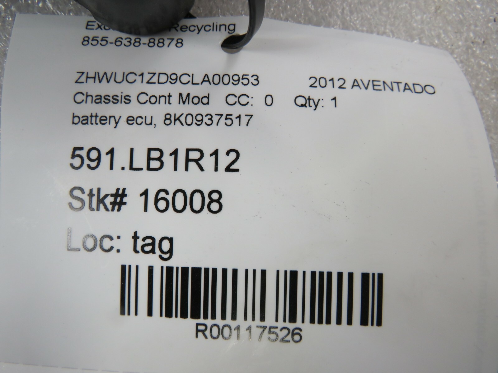 Lamborghini Aventador, Battery ECU Module, Used, P/N 8K0937517